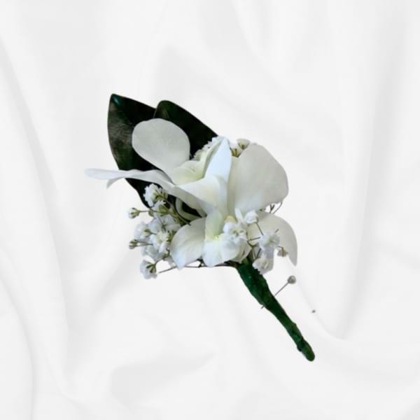 White Orchids Button hole